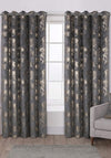 FRD Curtains Hazel Blackout Lined Eyelet Curtains, Carbon