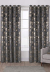 FRD Hazel Blackout Eyelet Readymade 90x90 Curtains, Carbon