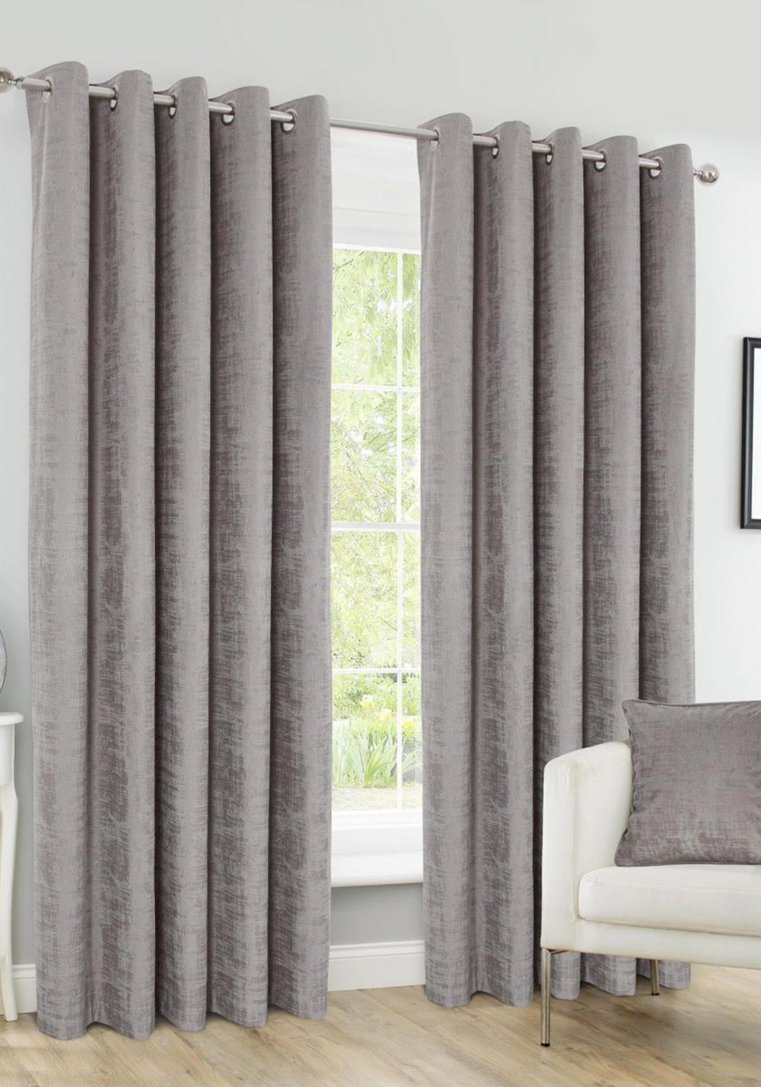 FRD Harris Eyelet Black Out Curtains, Flint
