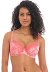 Freya Erin Floral Plunge Bra, Coral