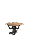 Fern Cottage Interiors Monkey Holding Leaf Ornament, Gold & Dark Bronze