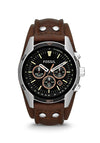 Fossil Men's Coachman Chronograph Leather Watch – Brown with black face