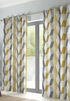 Fusion Magna 66 x 54 Eyelet Curtains, Ochre & Grey