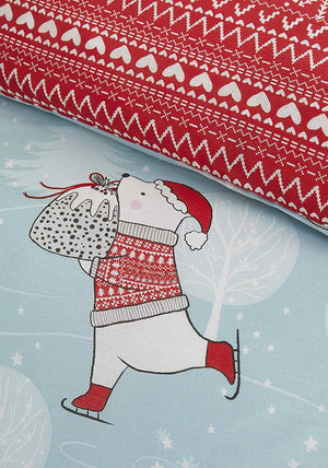 Fusion Skating Fun Duvet Set, Duck Egg