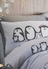 Fusion Snowy Penguin King Duvet Set, Silver