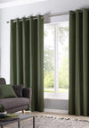 Fusion Sorbonne Fully Lined Eyelet Curtains, Green