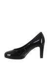 Gabor Patent Block Heel Court Shoes, Black