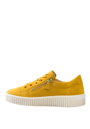 Gabor Suede Leather Trainers, Yellow