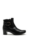 Gabor Comfort Wide G Fit Ring Buckle Leather Ankle Boot, Black