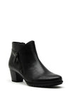 Gabor Comfort Extra Wide H Fit Leather Zip Detail Ankle Boot, Black