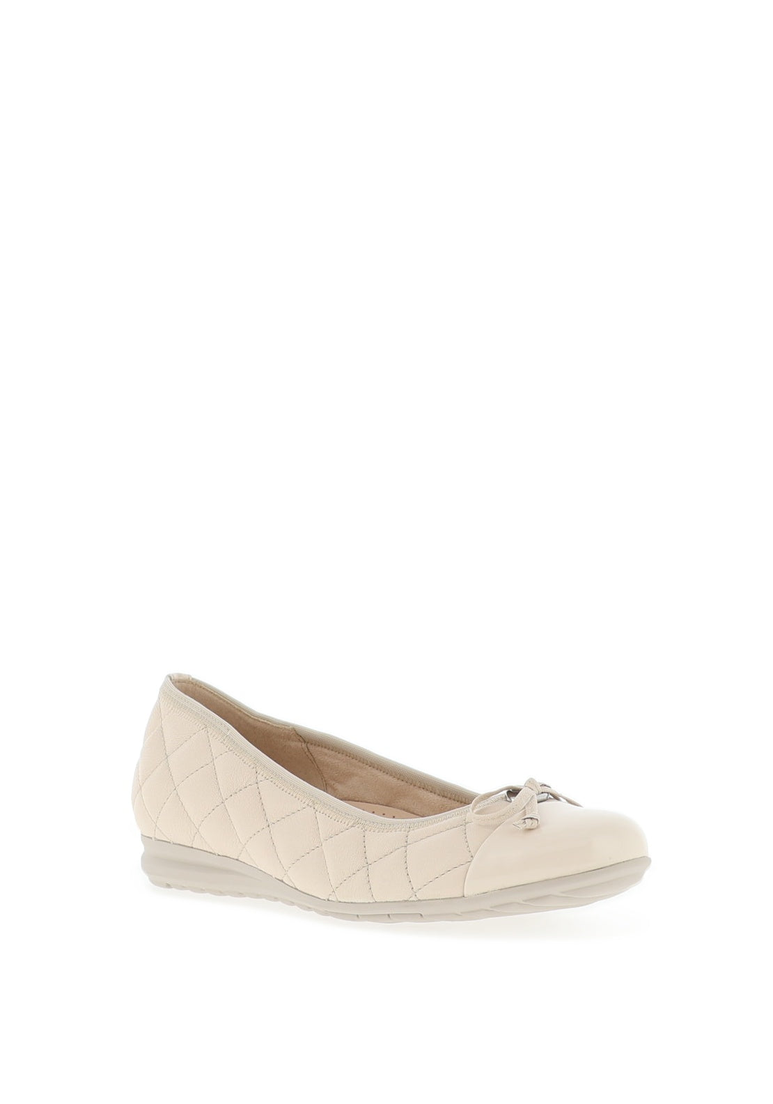 Gabor Leather Quilted Pumps, Cream