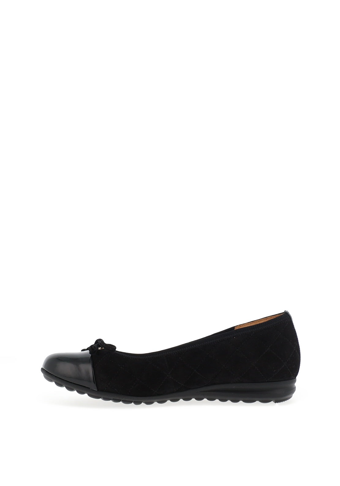 Gabor Suede Quilted Patent Toe Pumps, Black