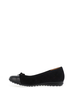 Gabor Suede Quilted Patent Toe Pumps, Black