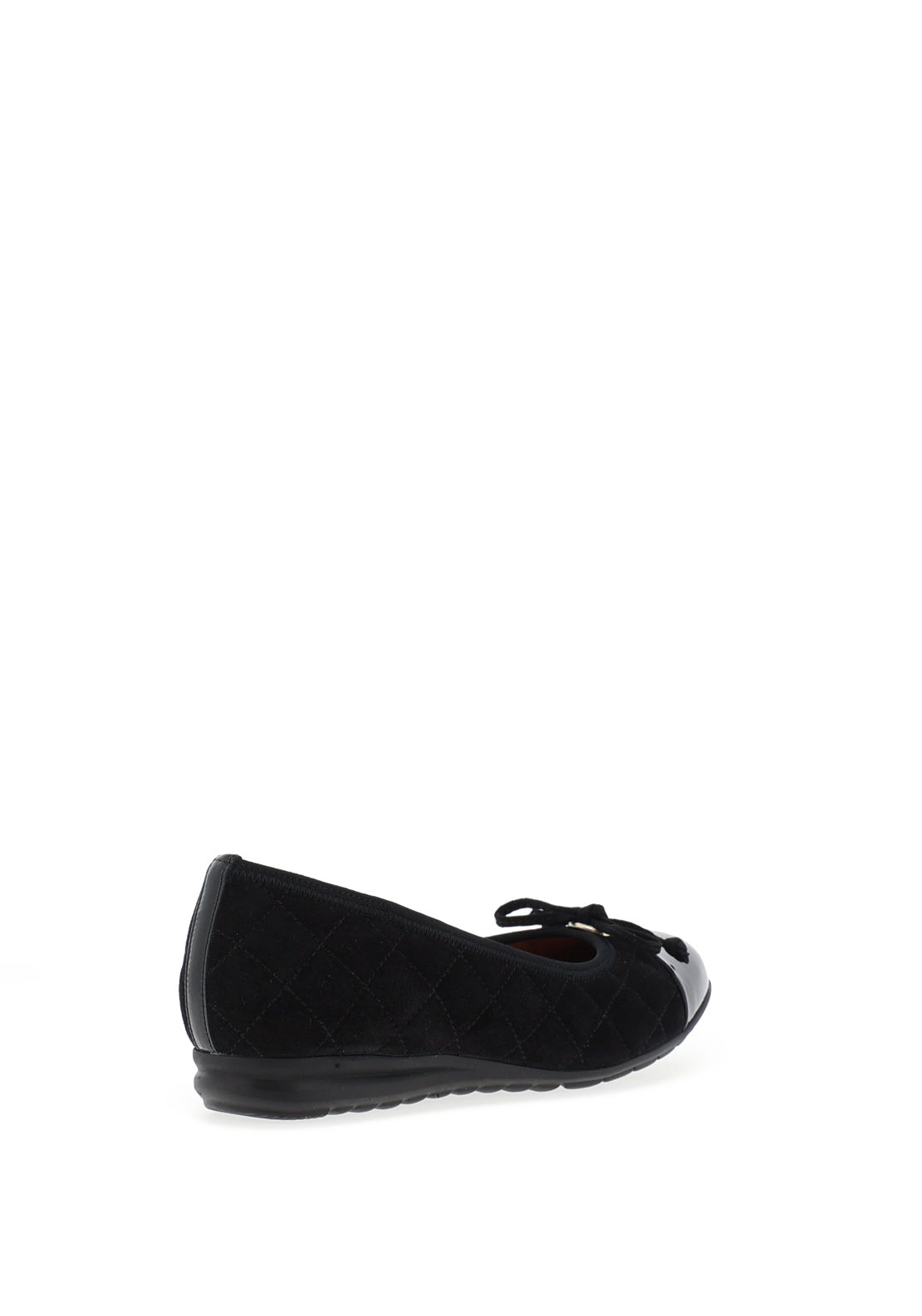 Gabor Suede Quilted Patent Toe Pumps, Black