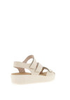 Gabor Leather Velcro Multi Strap Sandals, Cream