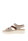 Gabor Leather Velcro Multi Strap Sandals, Taupe