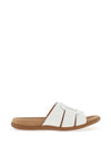 Gabor Leather Woven Buckle Mule Sandals, White