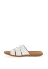 Gabor Leather Woven Buckle Mule Sandals, White