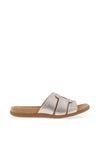 Gabor Leather Woven Buckle Mule Sandals, Champagne