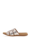Gabor Leather Woven Buckle Mule Sandals, Champagne
