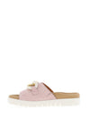 Gabor Leather Shimmer Chain Mule Sandals, Blush