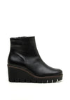 Gabor Leather Wedge Platform Boot, Black