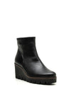 Gabor Leather Wedge Platform Boot, Black