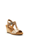 Gabor Woven Wedge Nubuck Leather Sandal, Beige Multi