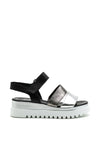 Gabor Metallic Strap Leather Platform Sandals, Black