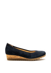 Gabor Suede Upper Wedged Pumps, Navy UK4