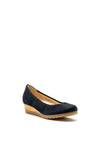 Gabor Suede Upper Wedged Pumps, Navy UK4