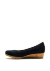 Gabor Suede Upper Wedged Pumps, Navy UK4