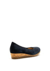 Gabor Suede Upper Wedged Pumps, Navy UK4