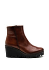 Gabor Chunky Sole Wedged Leather Ankle Boots, Brown