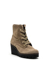 Gabor Suede Leather Wedge Boot, Stone