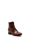 Gabor Leather Lace Up Heeled Boot, Brown