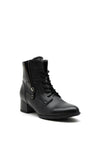 Gabor Leather Lace Up Heeled Boot, Black