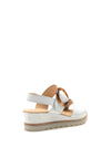 Gabor Leather Buckled Wedge Sandals, White