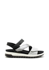 Gabor Leather Metallic Velcro Strap Sandals, Silver