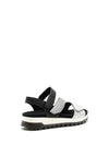 Gabor Leather Metallic Velcro Strap Sandals, Silver