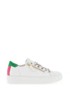 Gabor Leather Side Zip Trainers, White
