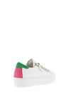 Gabor Leather Side Zip Trainers, White