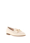 Gabor Leather Gold Detail Loafers, Cream
