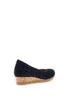 Gabor Suede Wedged Pumps, Navy
