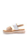 Gabor Leather Buckle Platform Sandals, Nude