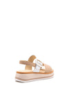Gabor Leather Buckle Platform Sandals, Nude