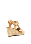 Gabor Leather Buckle Strap Wedge Sandals, Nude