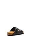 Gabor Leather Buckle Slip on Sandals, Black
