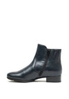 Gabor Leather Buckle Low Heel Ankle Boots, Navy