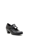 Gabor Leather H Fit Block Heeled Comfort Shoes, Black